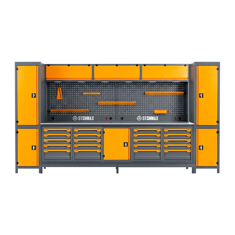 Stonmax Modüler Çalışma Tezgâhı 4 M 20 Çekmeceli 50x2 Dolap