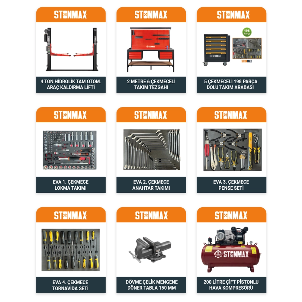 Stonmax Oto Mekanik Kurulum Paketi 445 Parça
